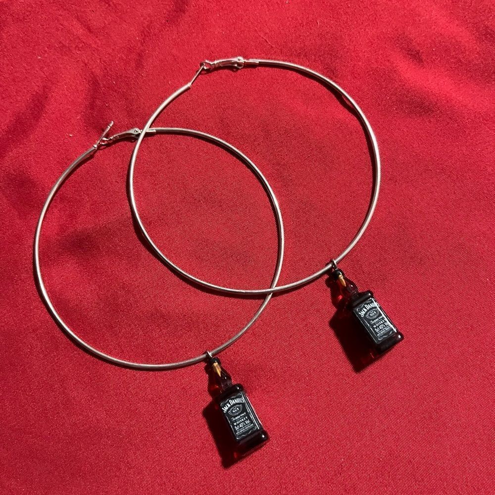 Jack Daniel hoop earrings SOLD